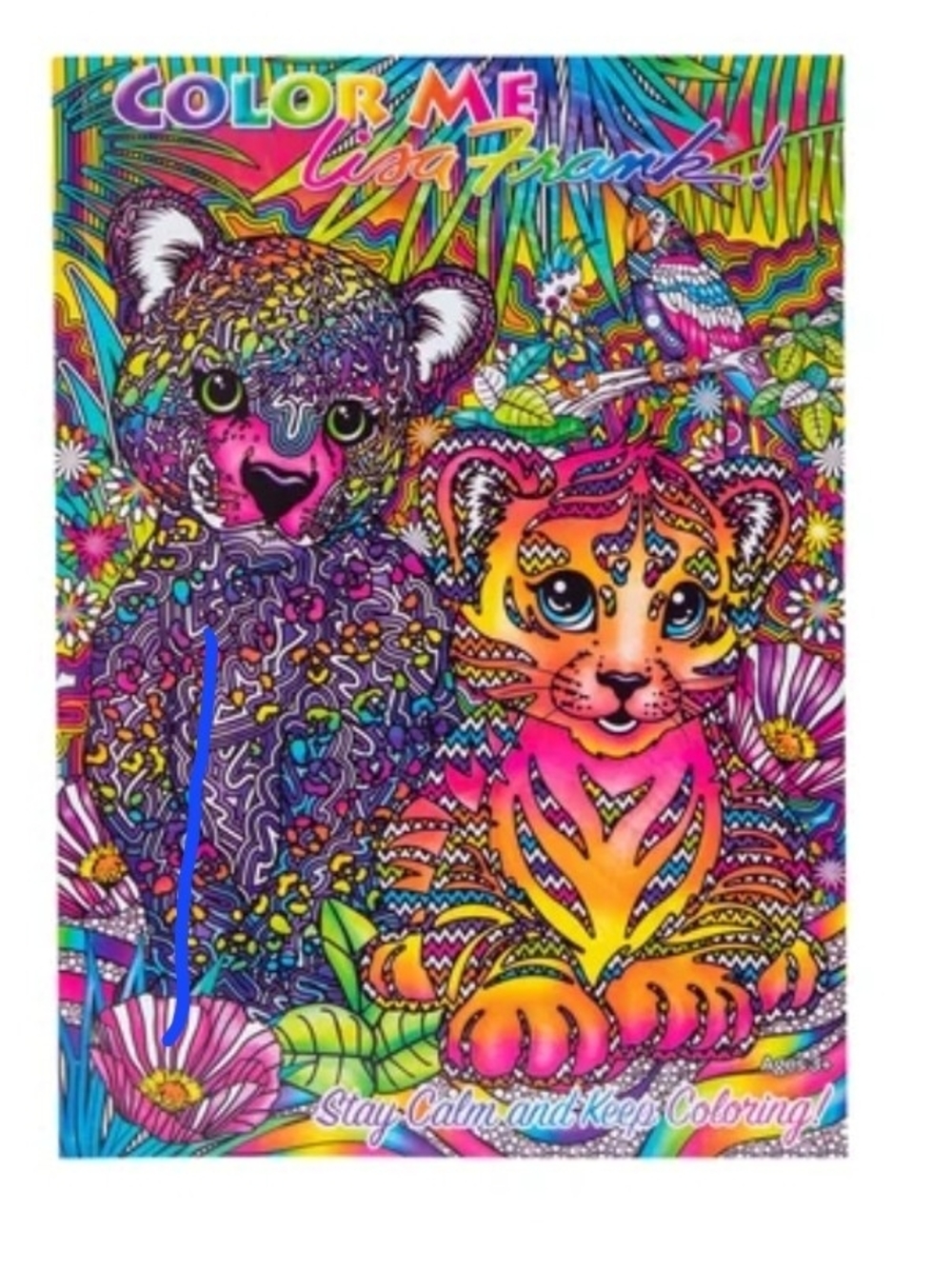 Lisa Frank Neon Jungle Cubs Art Print - Pink Purple Blue Orange Yellow